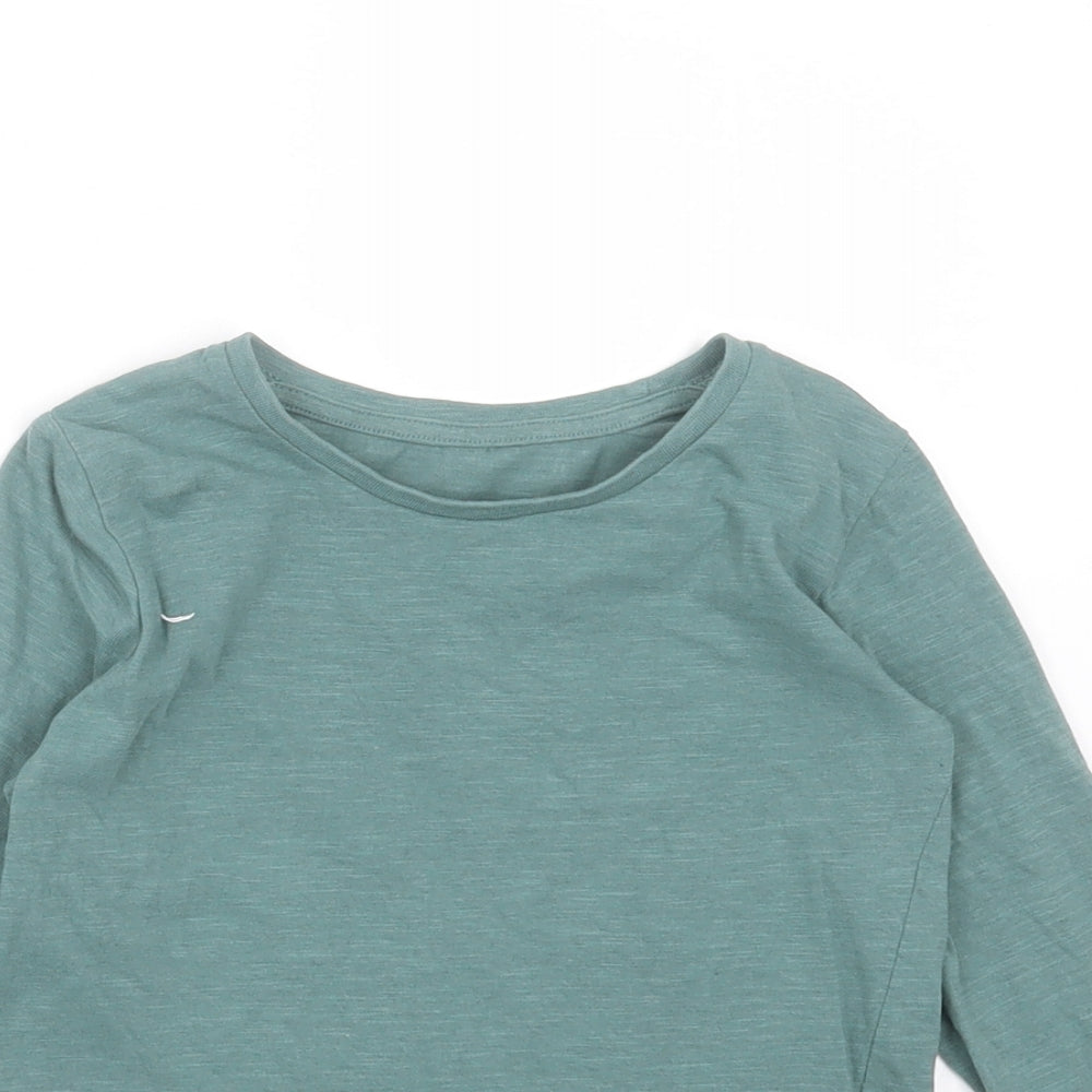 Matalan Girls Green  Cotton Basic T-Shirt Size 4-5 Years Round Neck