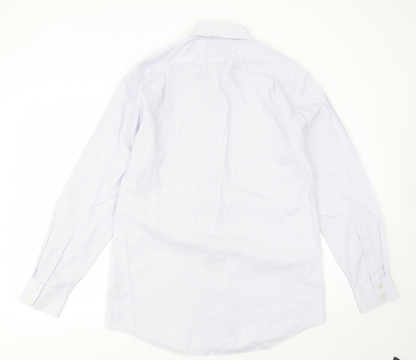 Charles Tyrwhitt Mens Blue Check Cotton  Dress Shirt Size 16 Collared Button