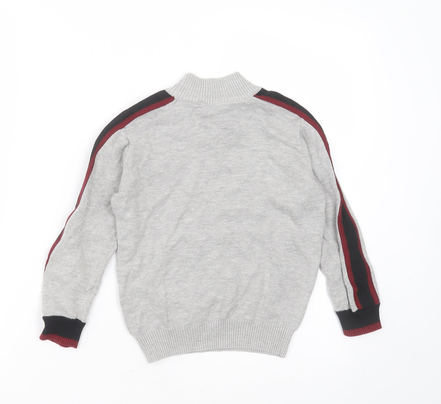 M&Co Boys Grey Round Neck  Cotton Pullover Jumper Size 5-6 Years