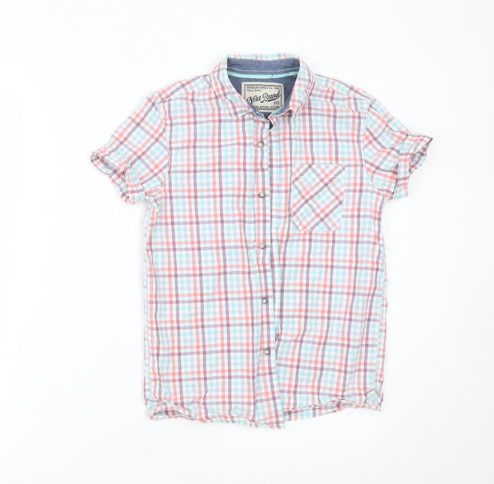 NEXT Boys Multicoloured Check Cotton Basic Button-Up Size 10 Years Collared Button