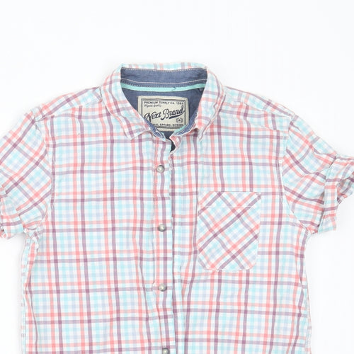 NEXT Boys Multicoloured Check Cotton Basic Button-Up Size 10 Years Collared Button