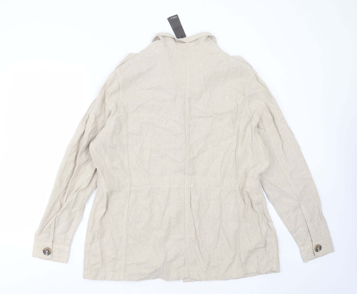 M&Co Womens Beige   Jacket  Size 16  Button