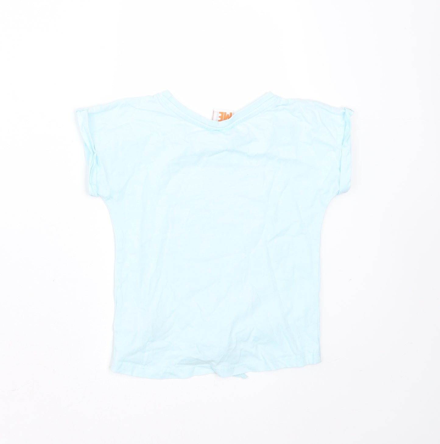 DISPICABLE ME Girls Blue  Cotton Basic T-Shirt Size 4 Years Round Neck  - sequins