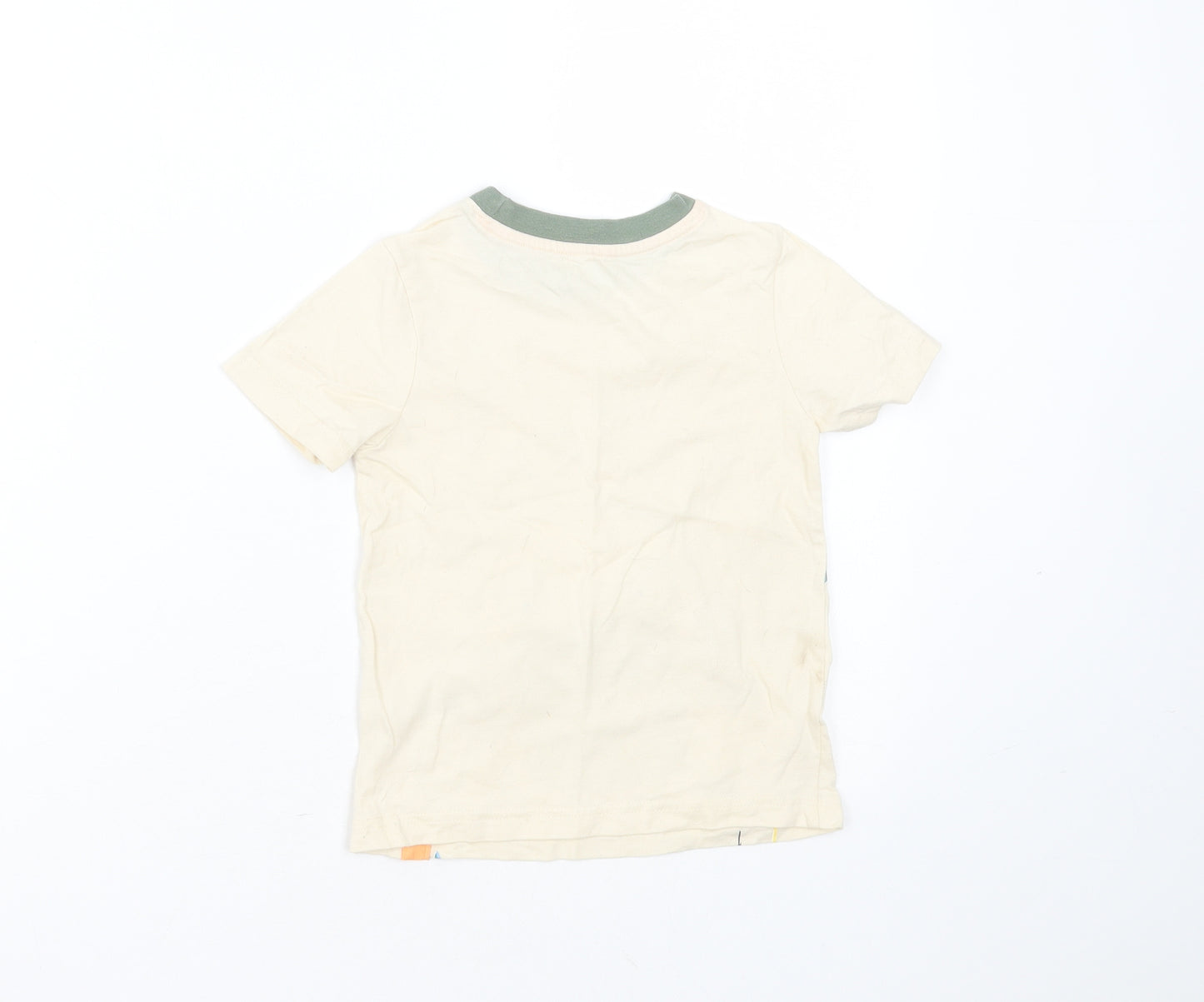 Nutmeg Boys Ivory  Cotton Basic T-Shirt Size 2-3 Years Round Neck  - hide and seek
