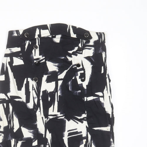 River Island Womens Black Geometric Cotton Straight & Pencil Skirt Size 8