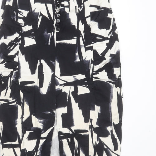 River Island Womens Black Geometric Cotton Straight & Pencil Skirt Size 8