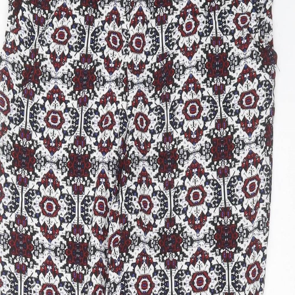 Divided by H&M Womens Multicoloured Geometric Viscose Bloomer Trousers Size 8 L29 in Regular