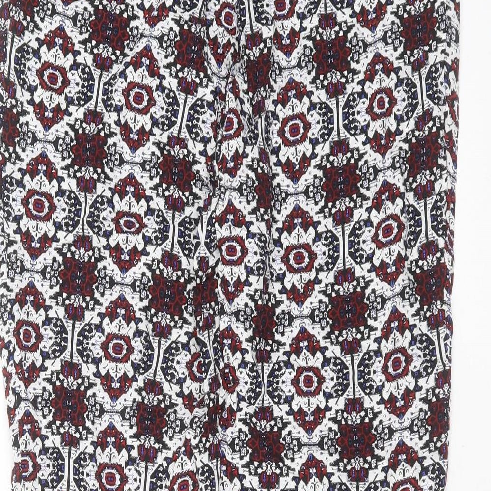 Divided by H&M Womens Multicoloured Geometric Viscose Bloomer Trousers Size 8 L29 in Regular
