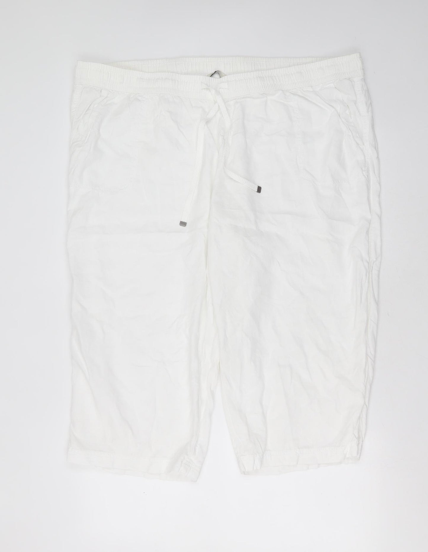 George Womens White  Linen Bermuda Shorts Size 24 L19 in Regular