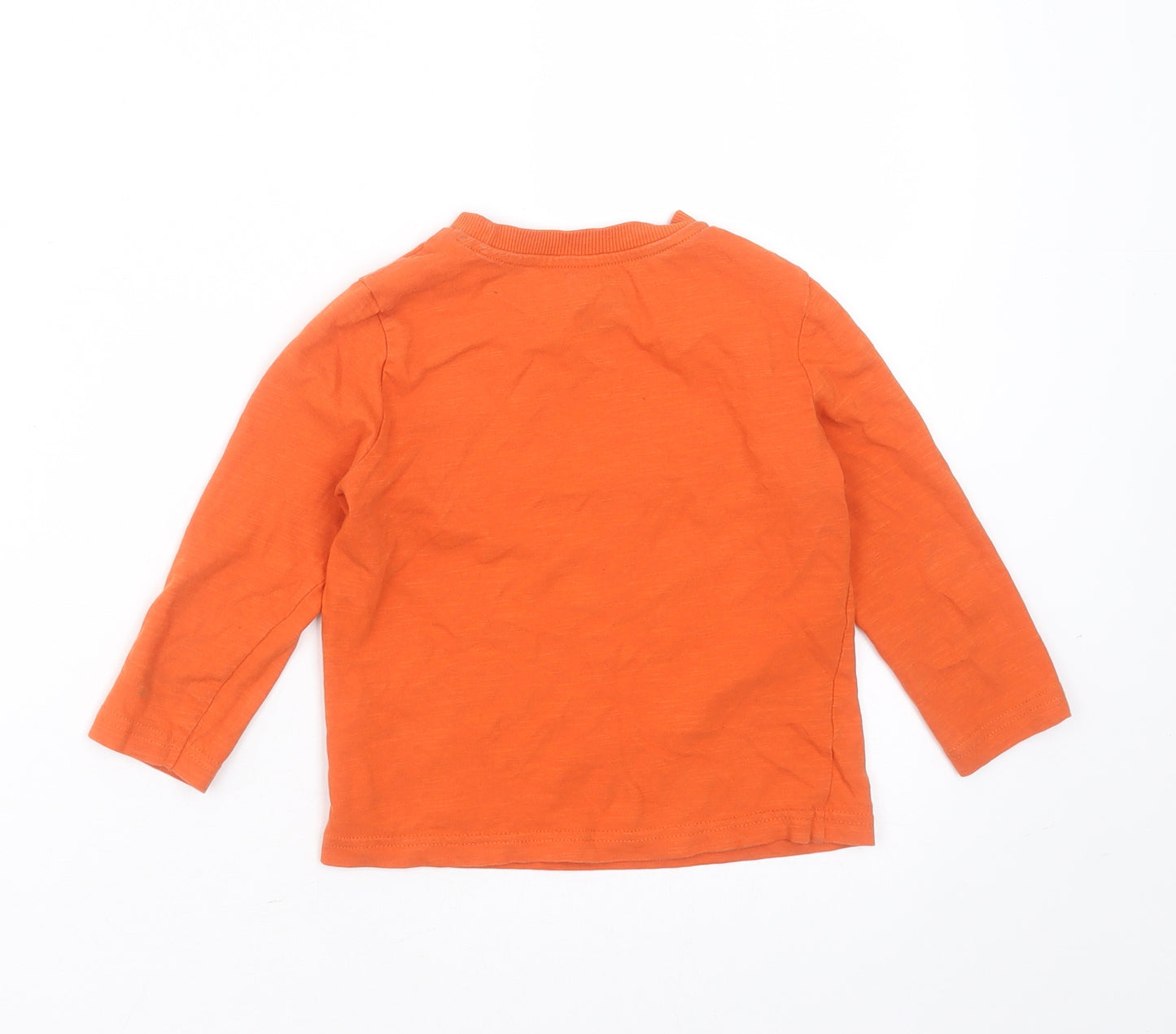 F&F Boys Orange  Cotton Basic T-Shirt Size 2-3 Years Round Neck