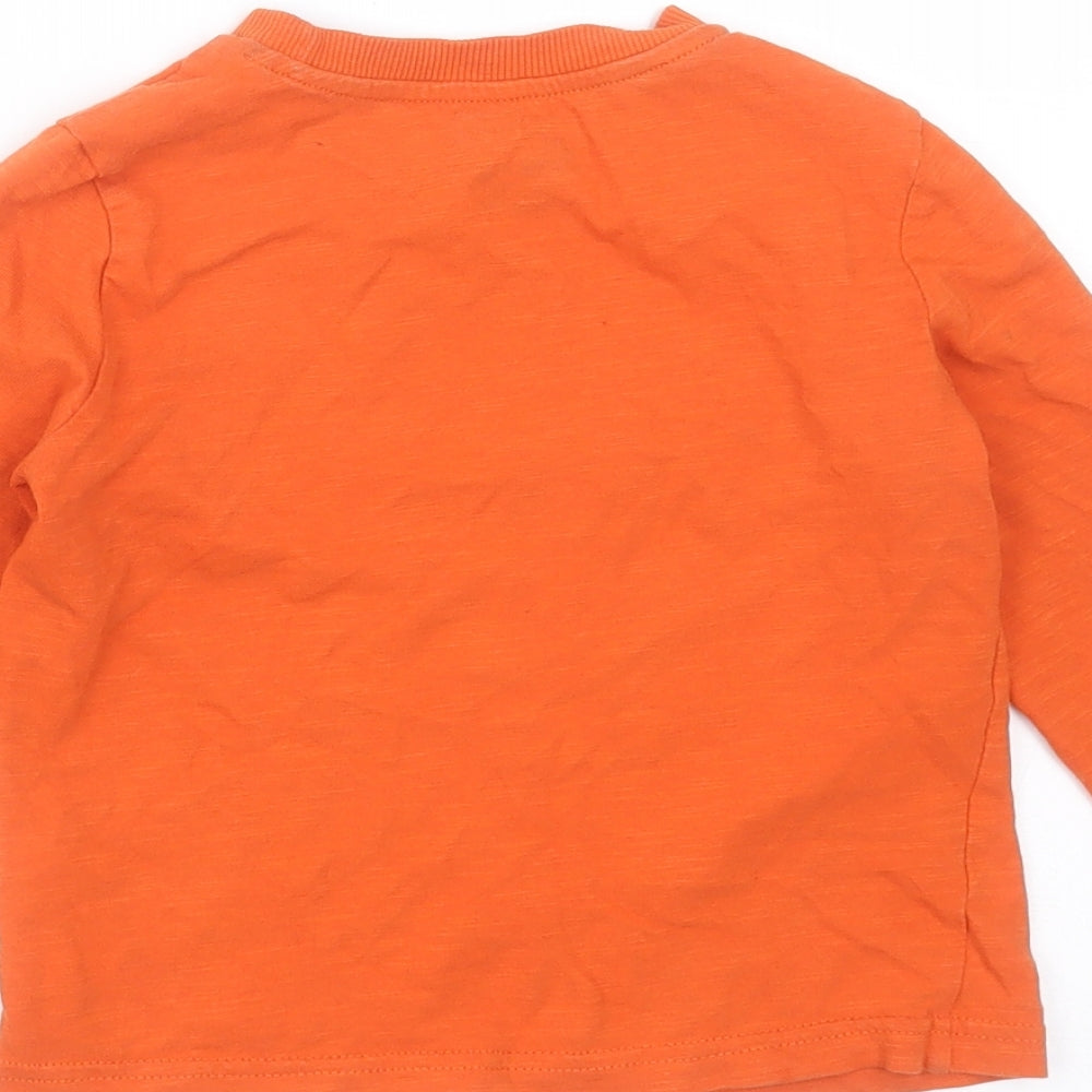 F&F Boys Orange  Cotton Basic T-Shirt Size 2-3 Years Round Neck