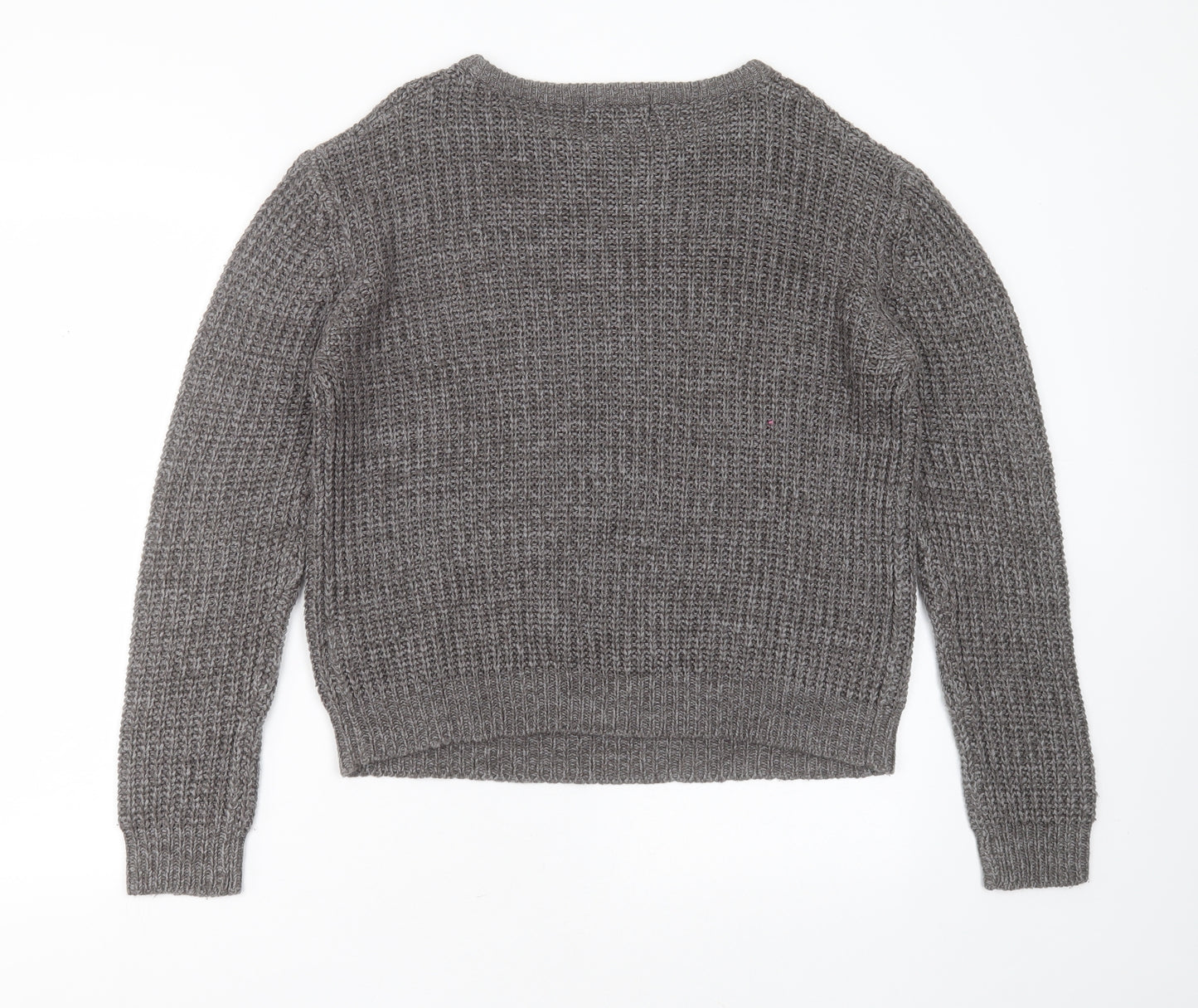 Primark Womens Grey Round Neck  Acrylic Pullover Jumper Size 12