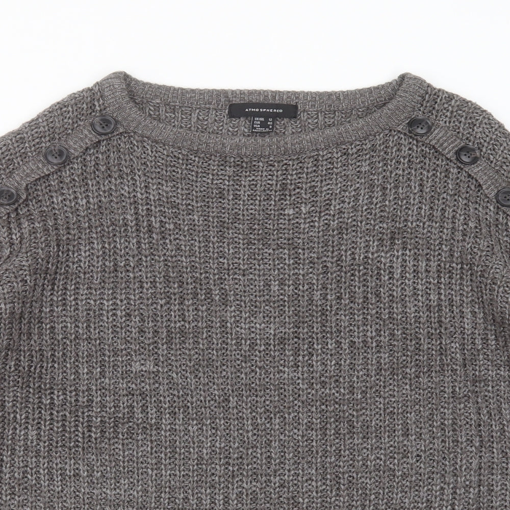 Primark Womens Grey Round Neck  Acrylic Pullover Jumper Size 12