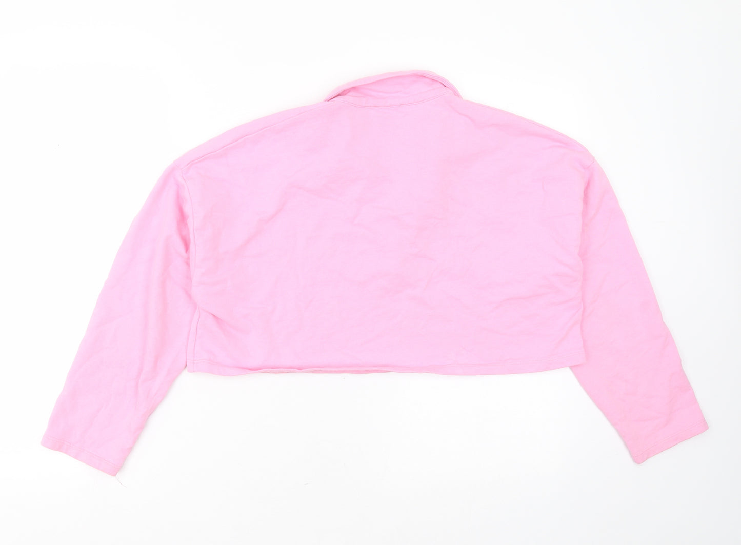 Boohoo Womens Pink  Polyester Pullover Sweatshirt Size 10   - cropped