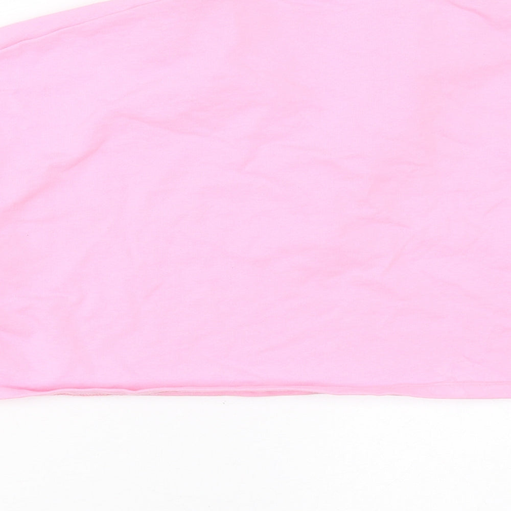 Boohoo Womens Pink  Polyester Pullover Sweatshirt Size 10   - cropped