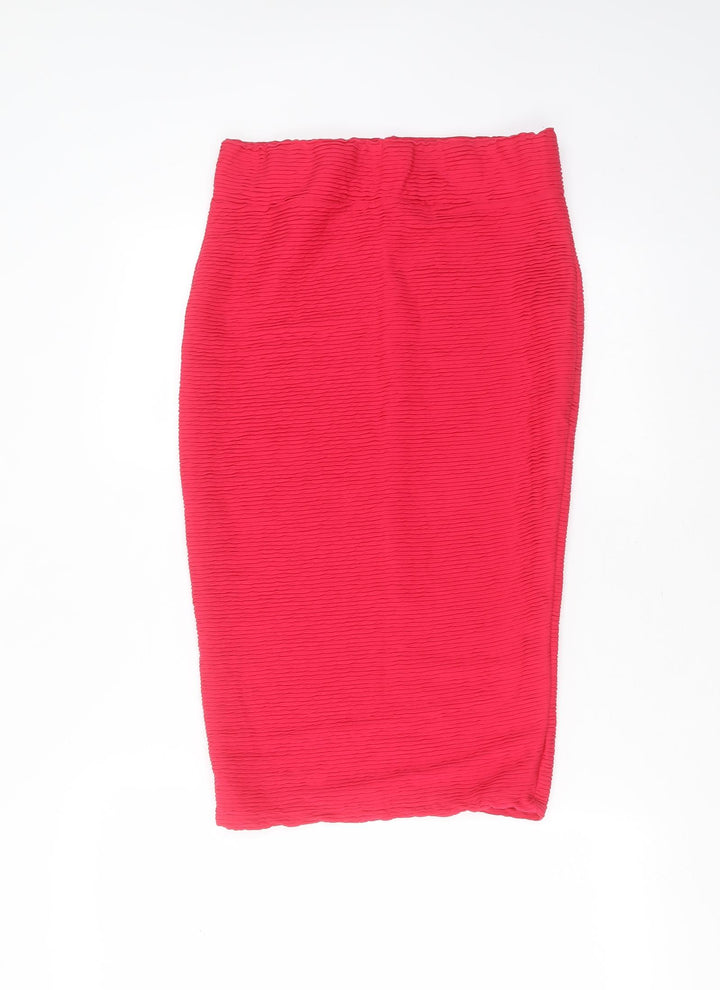 River Island Womens Pink  Polyester Straight & Pencil Skirt Size 8