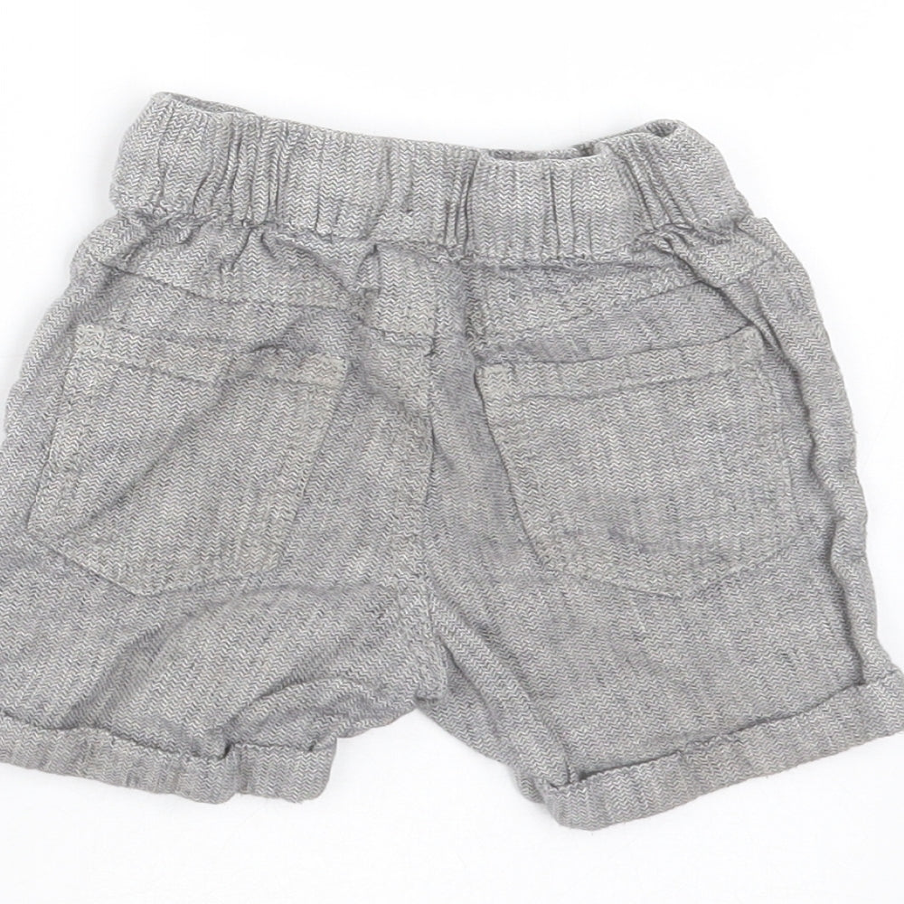 NEXT Baby Grey  Linen Cropped Trousers Size 18-24 Months  Drawstring - shorts