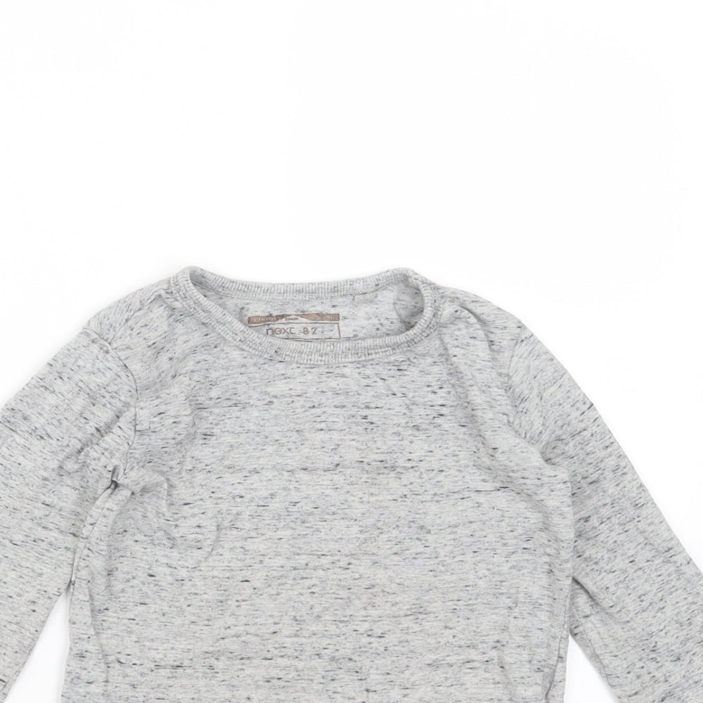 NEXT Baby Grey  Cotton Basic T-Shirt Size 18-24 Months Round Neck