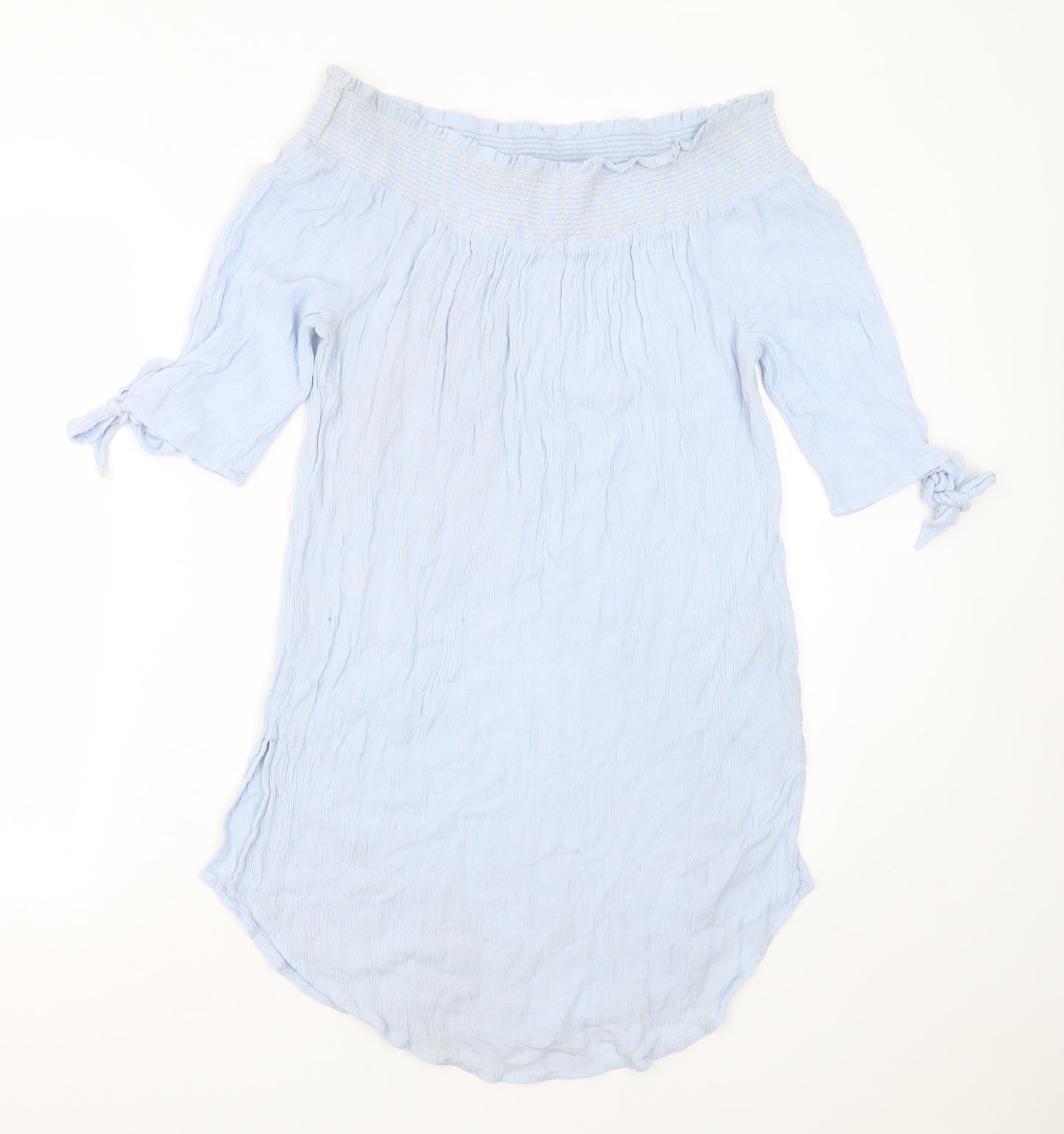 New Look Womens Blue  Viscose Basic Blouse Size M Round Neck