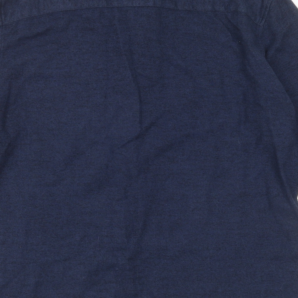 ACW85 Mens Blue  Cotton  Button-Up Size L Collared Button