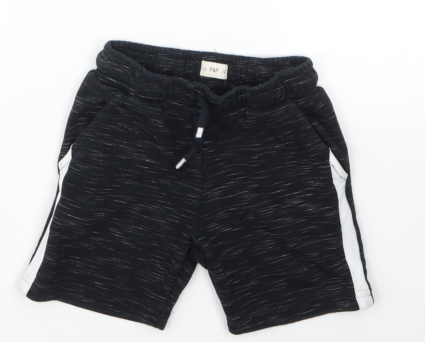 F&F Boys Black  Cotton Sweat Shorts Size 2-3 Years  Regular