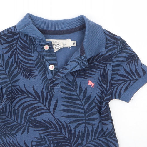 H&M Boys Blue  100% Cotton Basic Polo Size 3-4 Years Collared