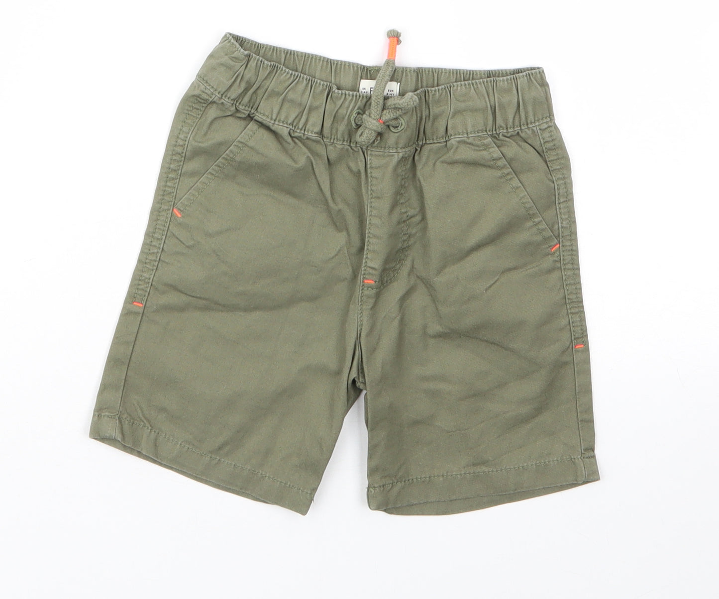 F&F Boys Green  100% Cotton Sweat Shorts Size 3-4 Years  Regular