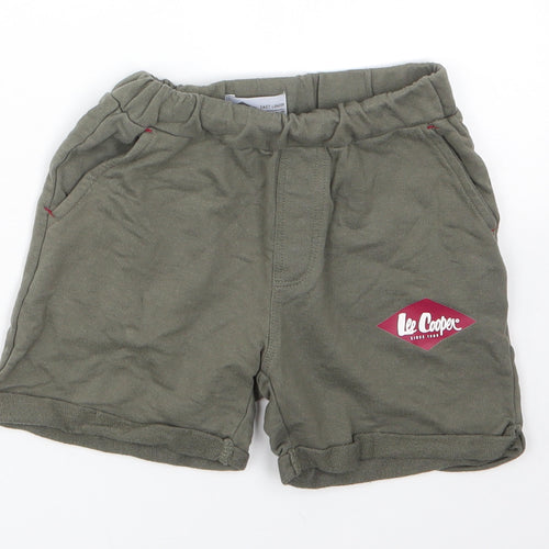 Lee Cooper Boys Green  100% Cotton Sweat Shorts Size 4 Years  Regular