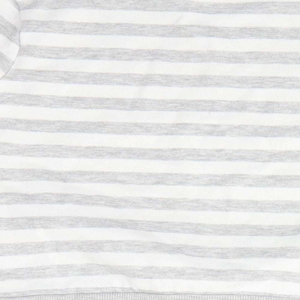 George Boys Grey Round Neck Striped Cotton Pullover Jumper Size 2-3 Years