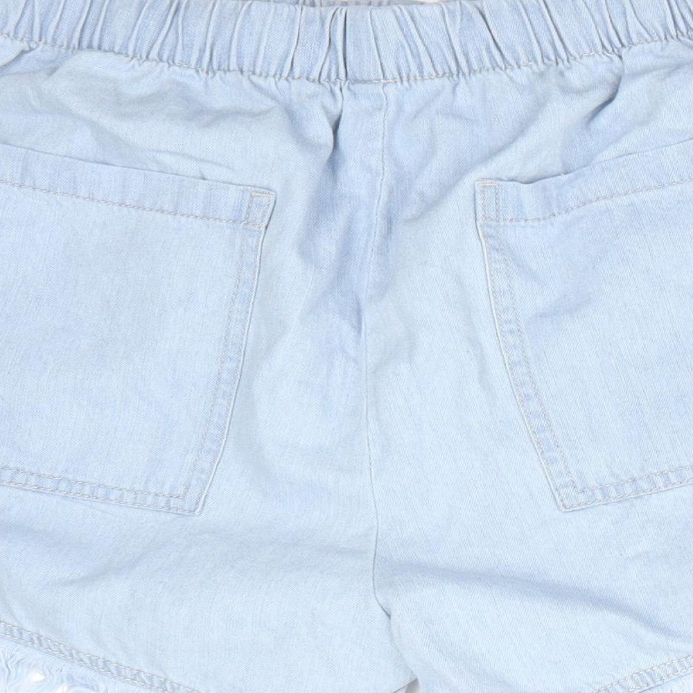 Preworn Womens Blue  Cotton Boyfriend Shorts Size L  Regular