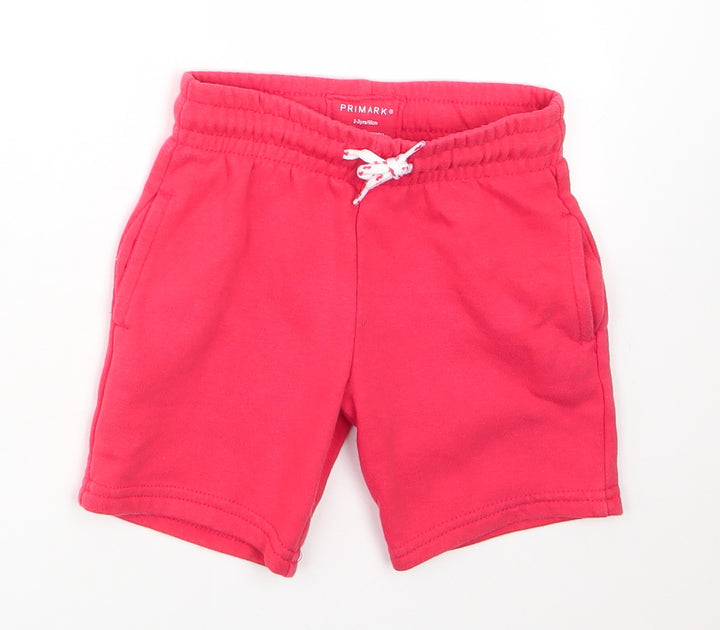 Primark Boys Red  Cotton Sweat Shorts Size 2 Years  Regular