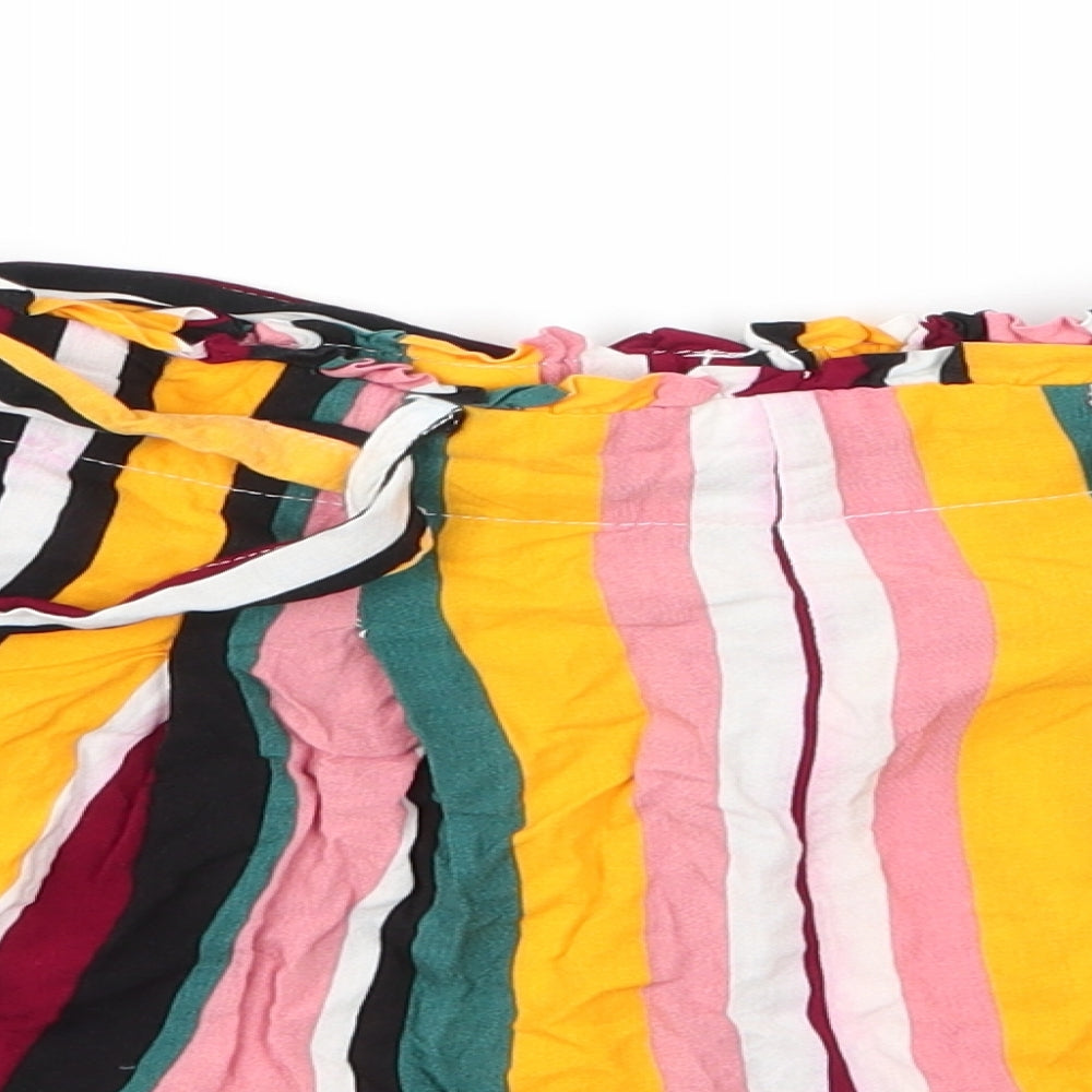 Primark Womens Multicoloured Striped Viscose Boyfriend Shorts Size 14  Regular
