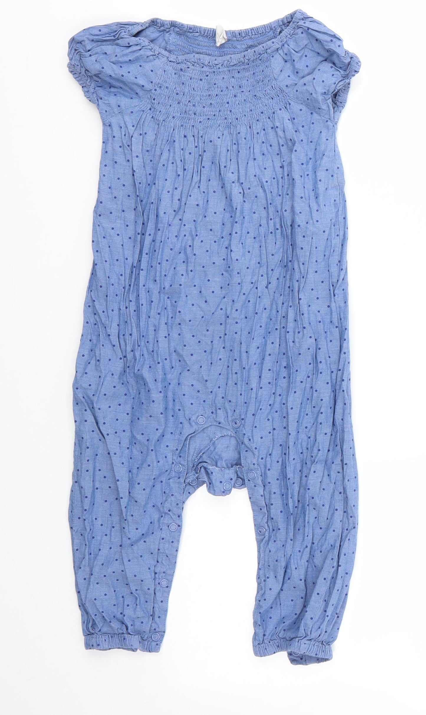 H&M Baby Blue Polka Dot 100% Cotton Babygrow One-Piece Size 18-24 Months