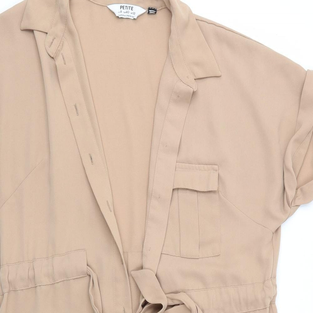Dorothy Perkins Womens Brown  Polyester Shirt Dress  Size 12  Collared
