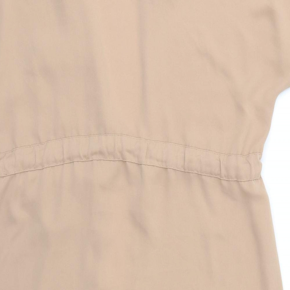 Dorothy Perkins Womens Brown  Polyester Shirt Dress  Size 12  Collared