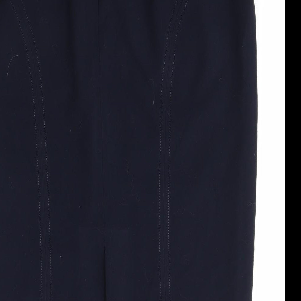 M&S Womens Blue  Polyester Straight & Pencil Skirt Size 16