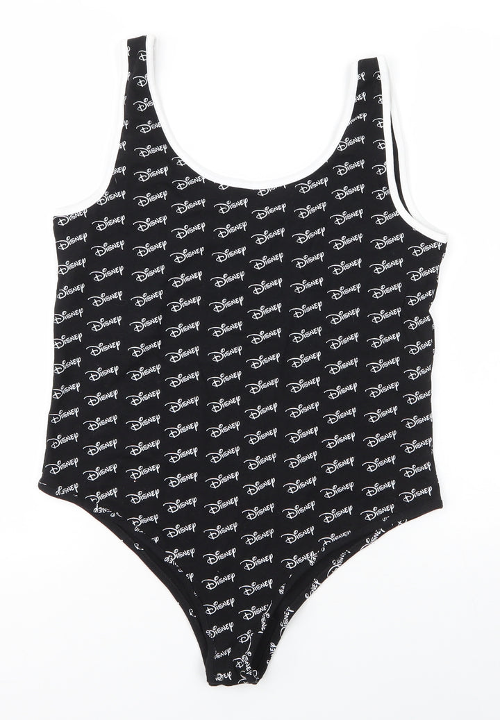 Primark Womens Black Cotton Bodysuit One-Piece Size M - Disney