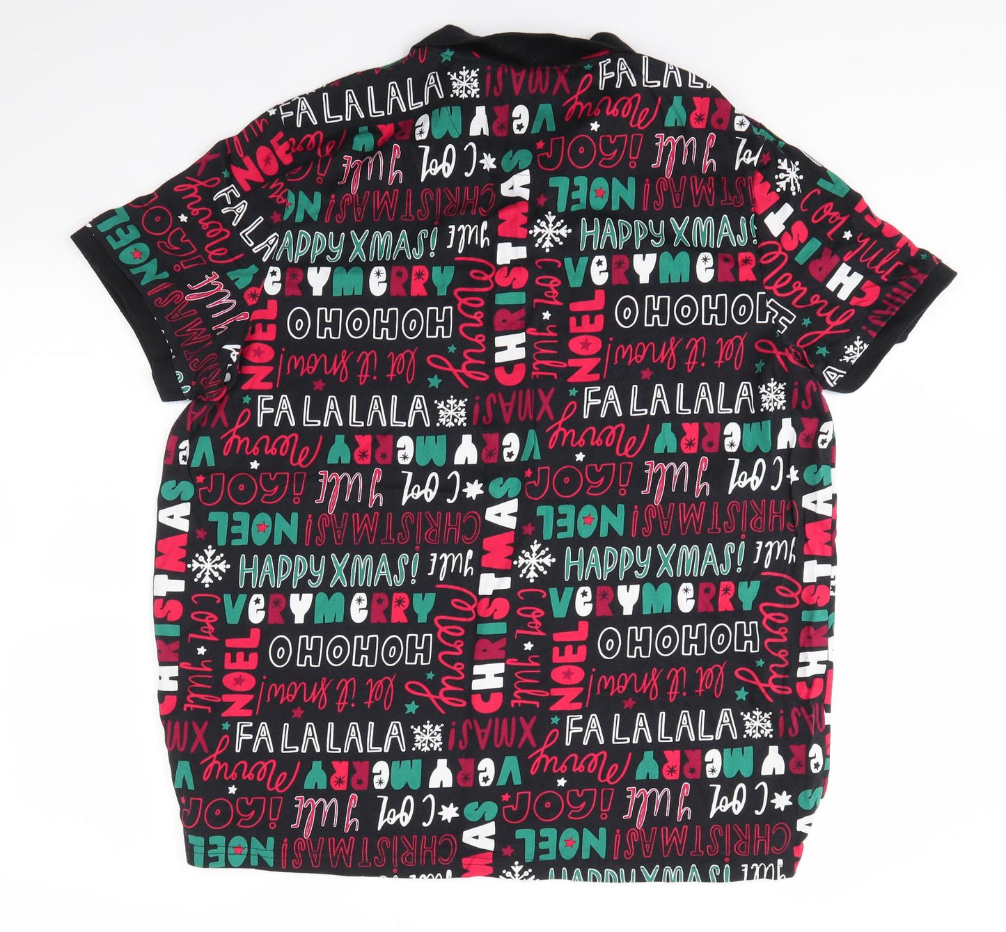 Nutmeg Mens Multicoloured  100% Cotton  Polo Size 2XL Collared  - Christmas