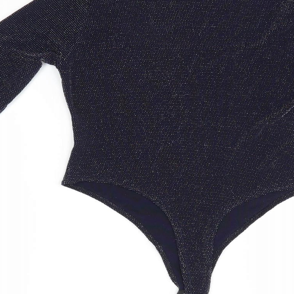 Boohoo Womens Blue  Polyester Bodysuit One-Piece Size 12