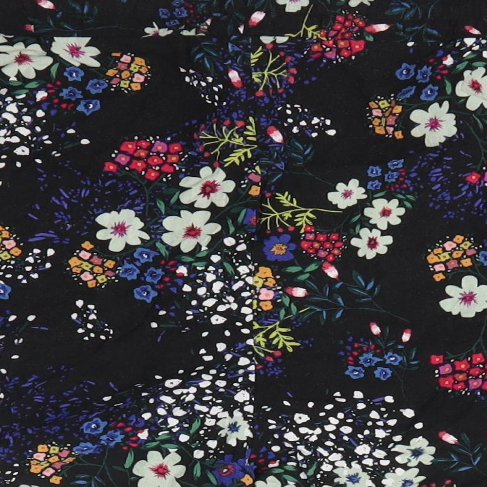 Primark Womens Black Floral Viscose Boyfriend Shorts Size 18  Regular