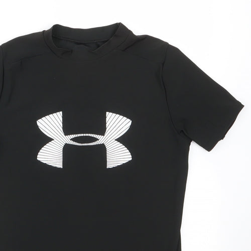 Under armour Boys Black  Polyester Basic T-Shirt Size 10 Years Round Neck