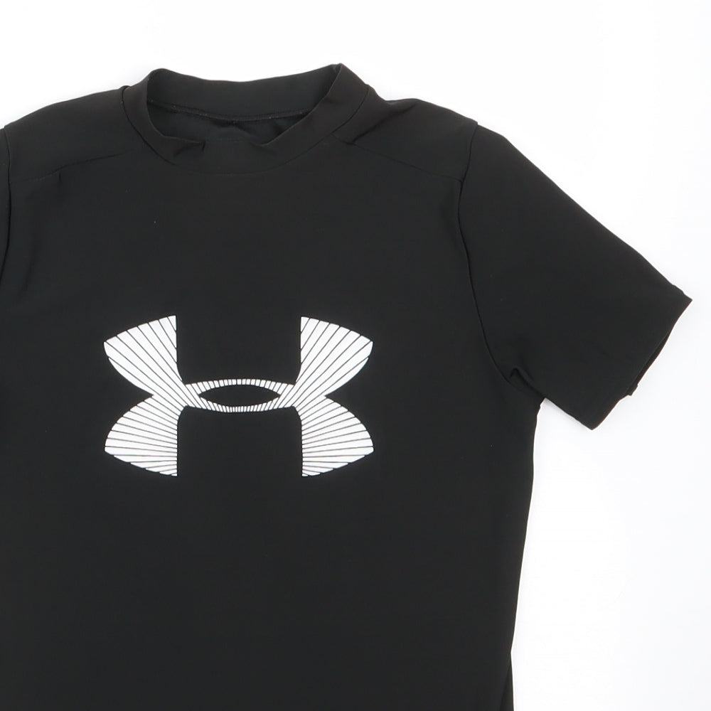 Under armour Boys Black  Polyester Basic T-Shirt Size 10 Years Round Neck