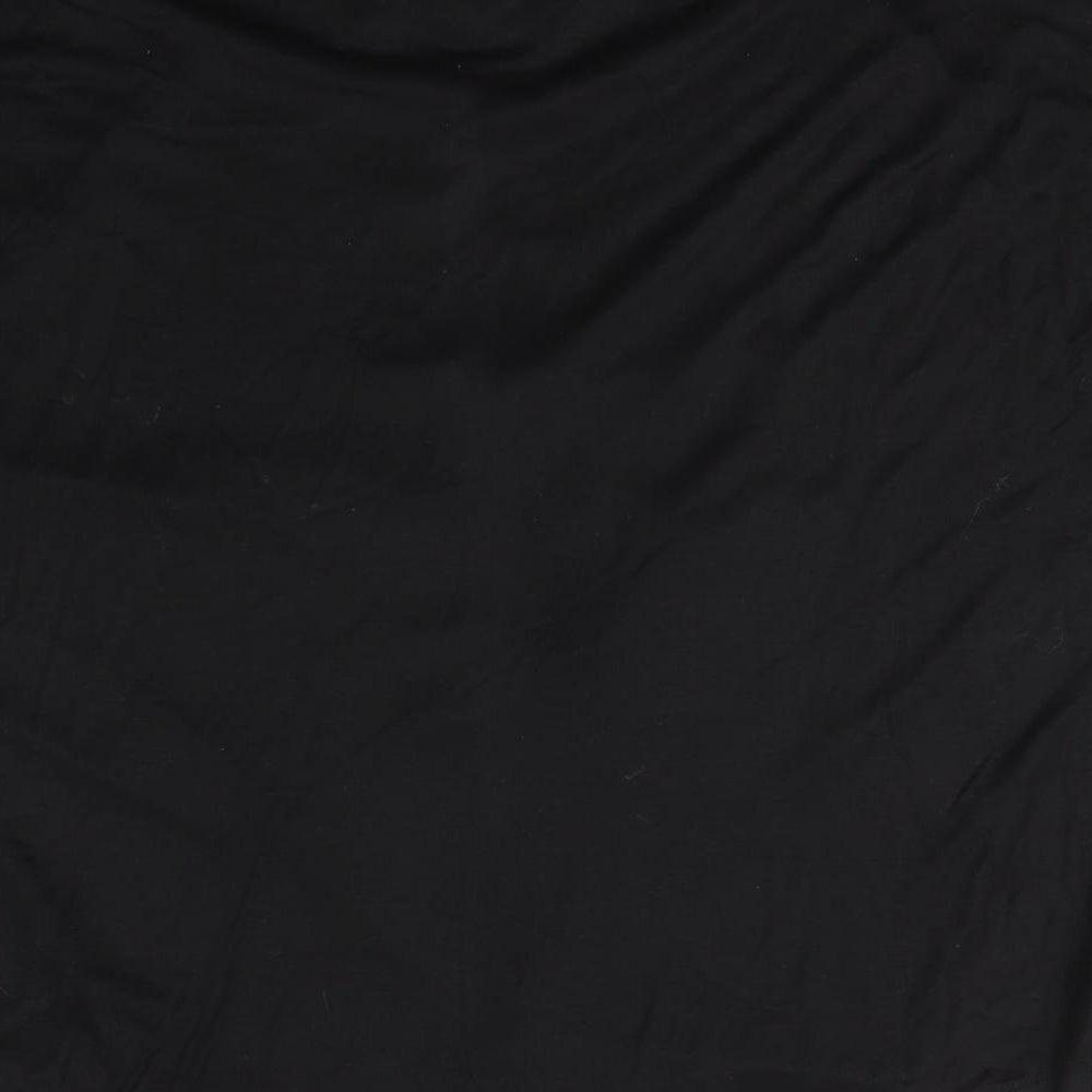 M&S Womens Black  Viscose Basic Button-Up Size 16 Collared