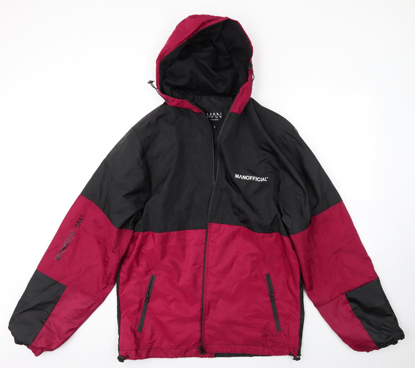 Boohoo MAN Mens Red   Rain Coat Coat Size S