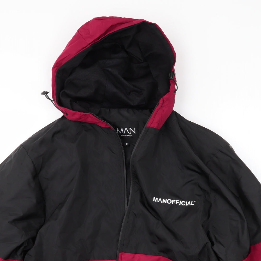 Boohoo MAN Mens Red   Rain Coat Coat Size S