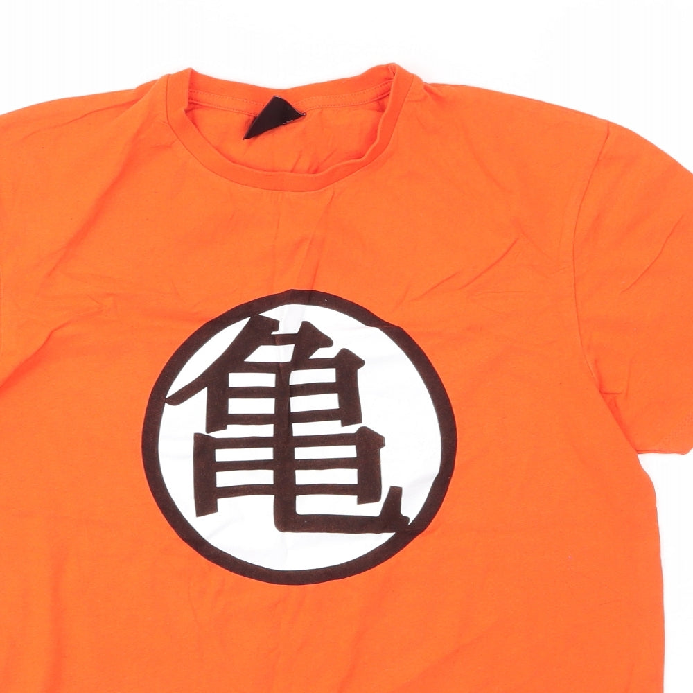 Primark Mens Orange  Cotton  T-Shirt Size M Round Neck  - Dragon Ball Z