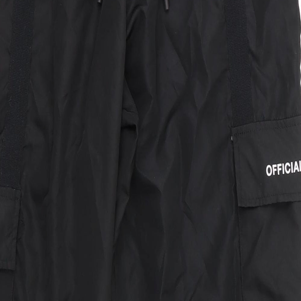 Boohoo MAN Mens Black  Polyester Jogger Trousers Size S L29 in Regular