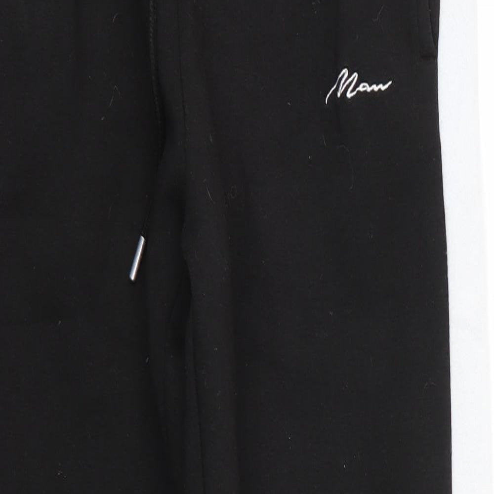 Boohoo MAN Mens Black  Cotton Jogger Trousers Size S L29 in Regular