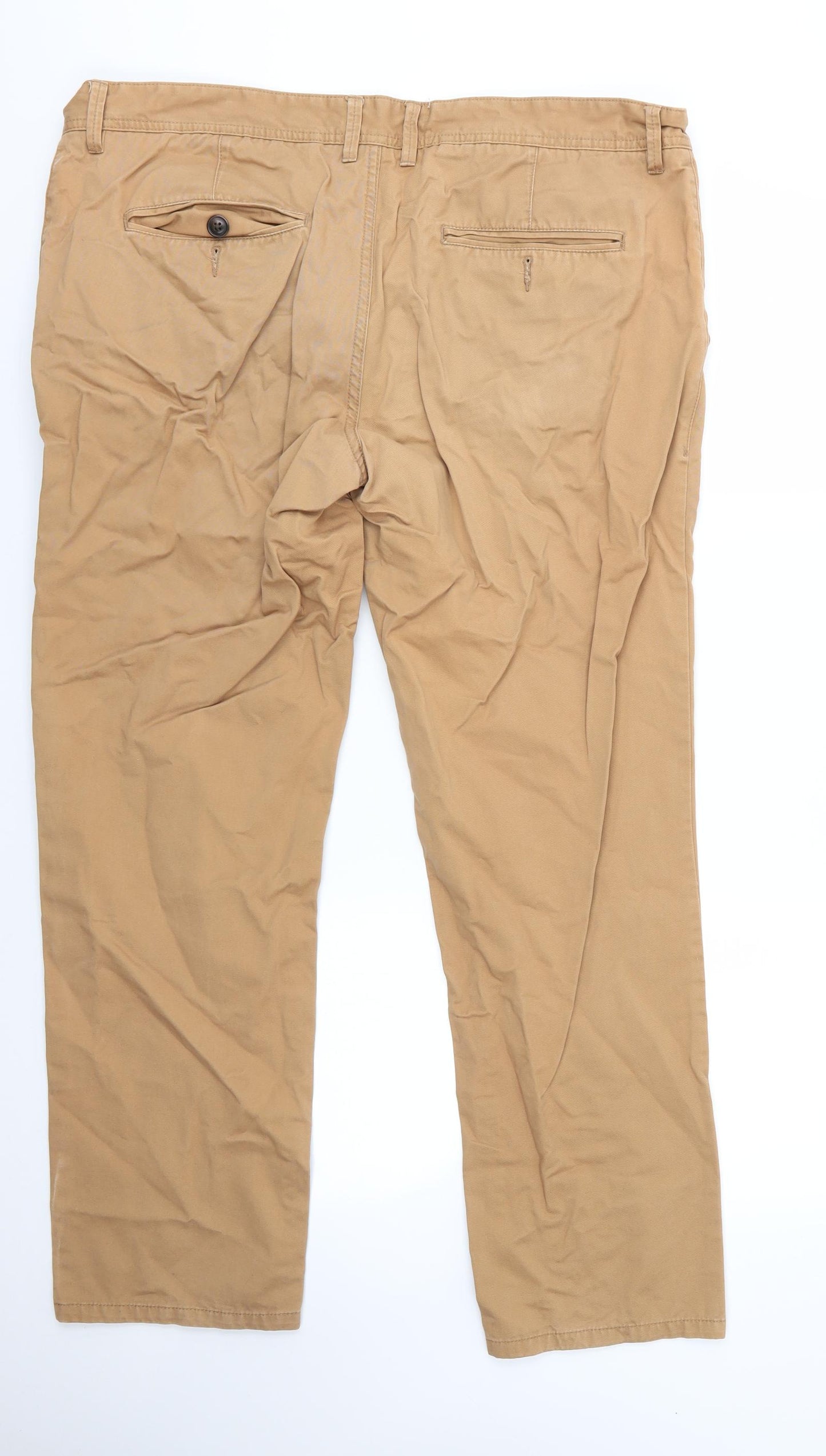 NEXT Mens Brown  Cotton Chino Trousers Size 38 in L30 in Regular