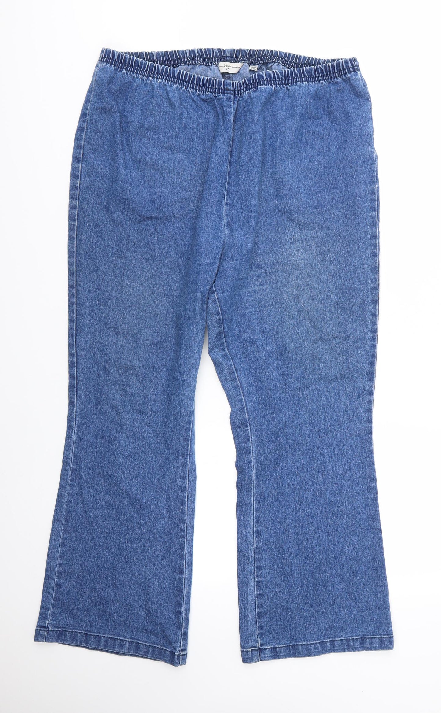 Denim Essentials Womens Blue  Cotton Straight Jeans Size 22 L26 in Regular